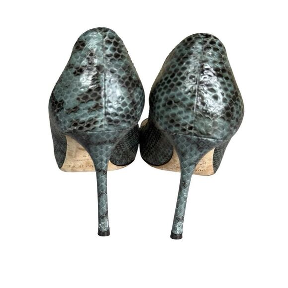 Jimmy Choo Two Tone Snakeskin Python Leather Abel Heels 38.5 Pumps - Picture 9 of 10